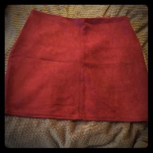 Faux suede mini skirt